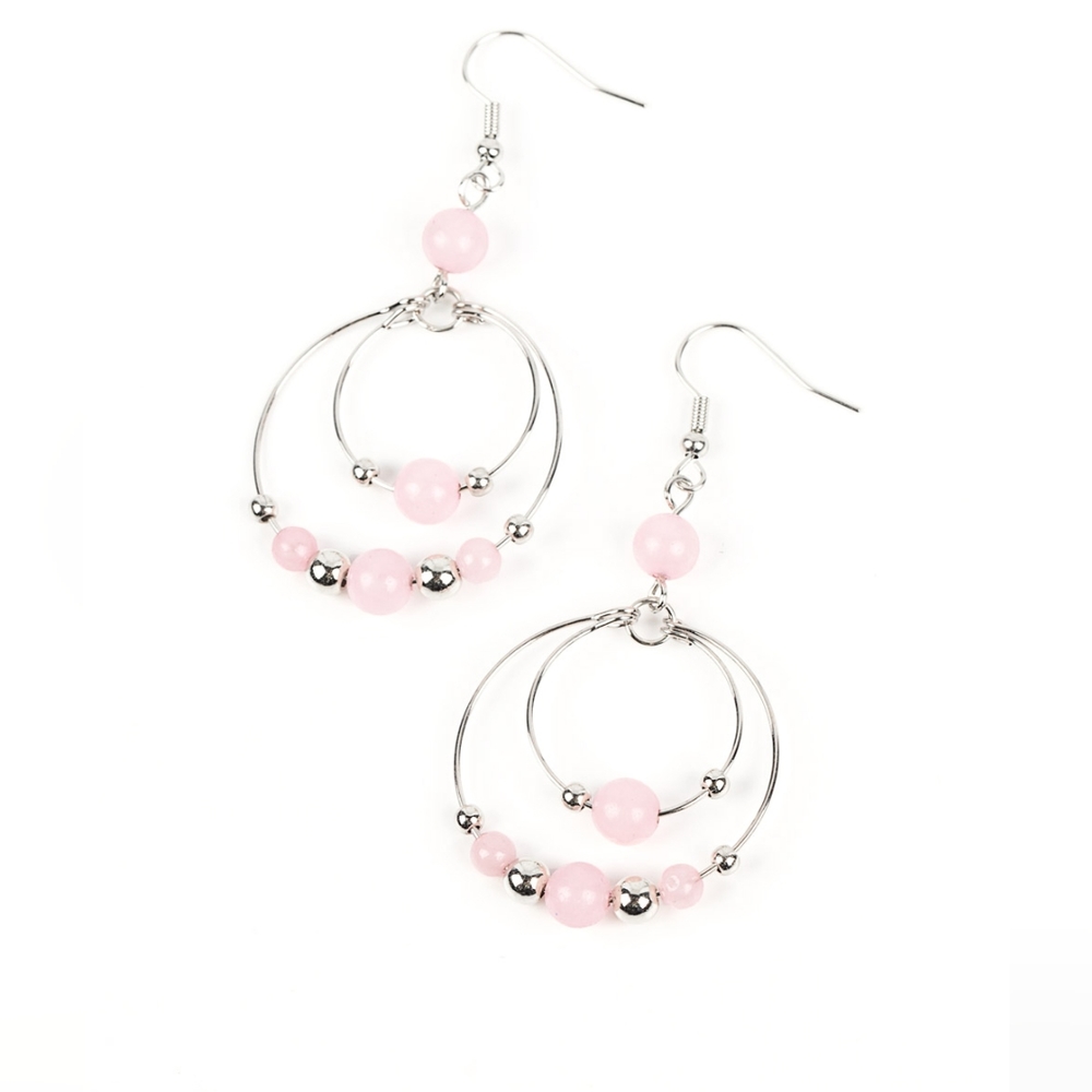 Eco Eden Pink Earrings SILVER Vintage